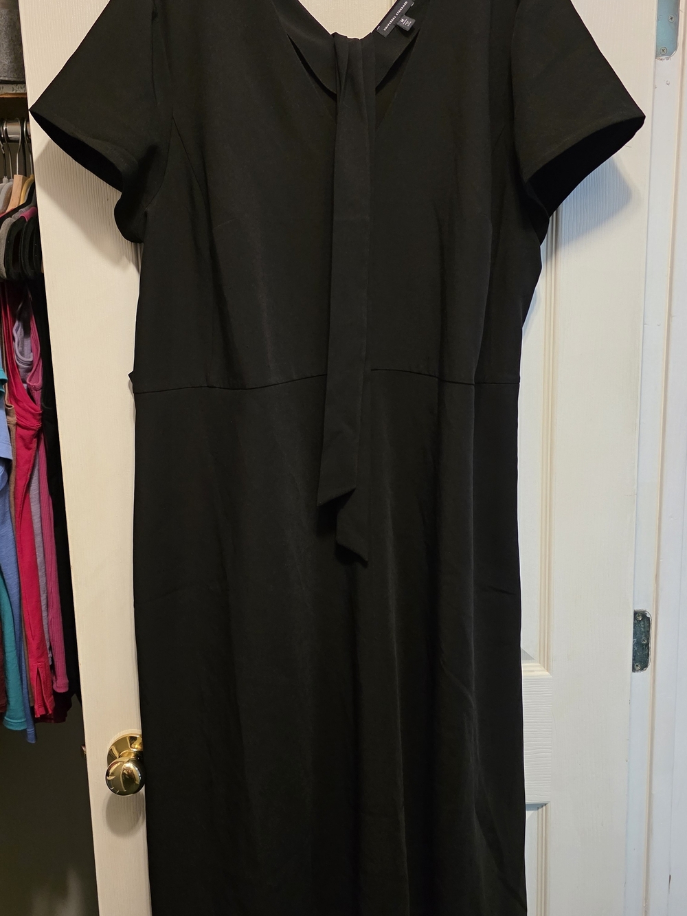 Universal Standard Brady Dress, Sz M (18-20) Black Midi Dress with Short Sleeves